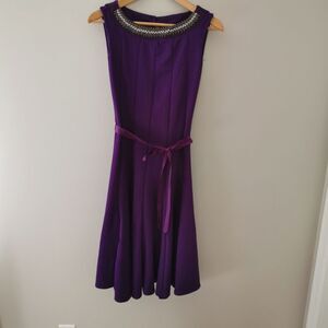 HAANI fit + flare dress with beaded collar size M